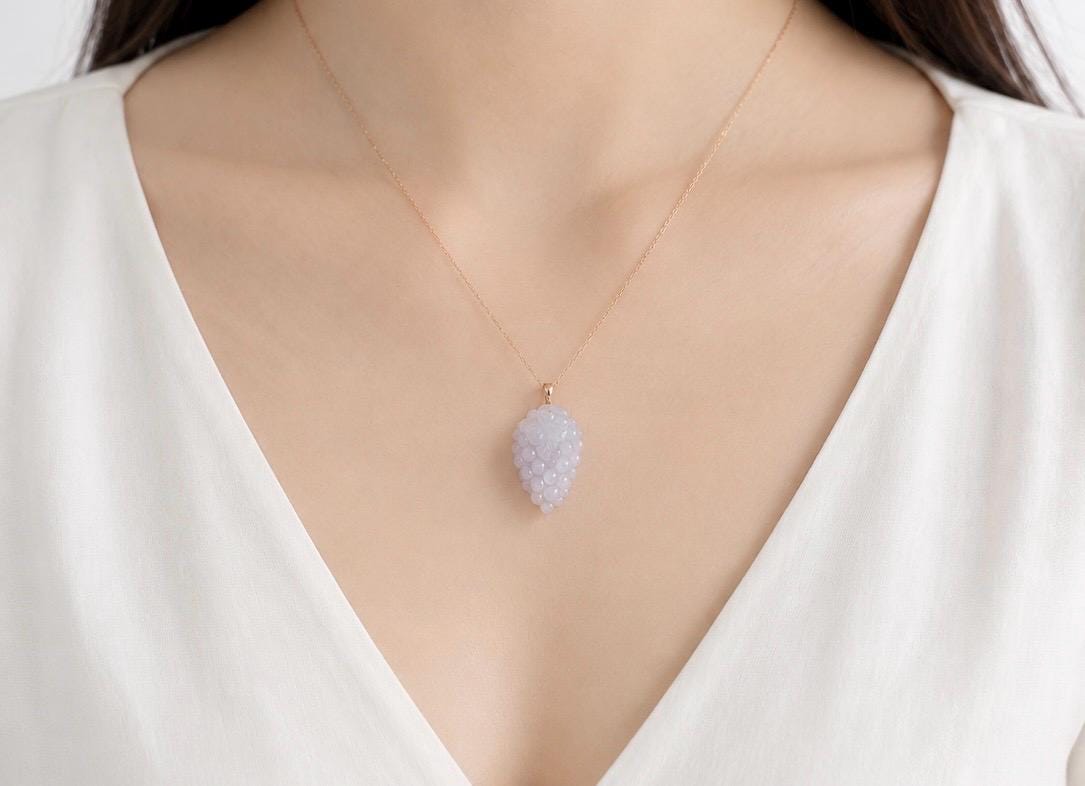 Lavender Jadeite Grape Pendant