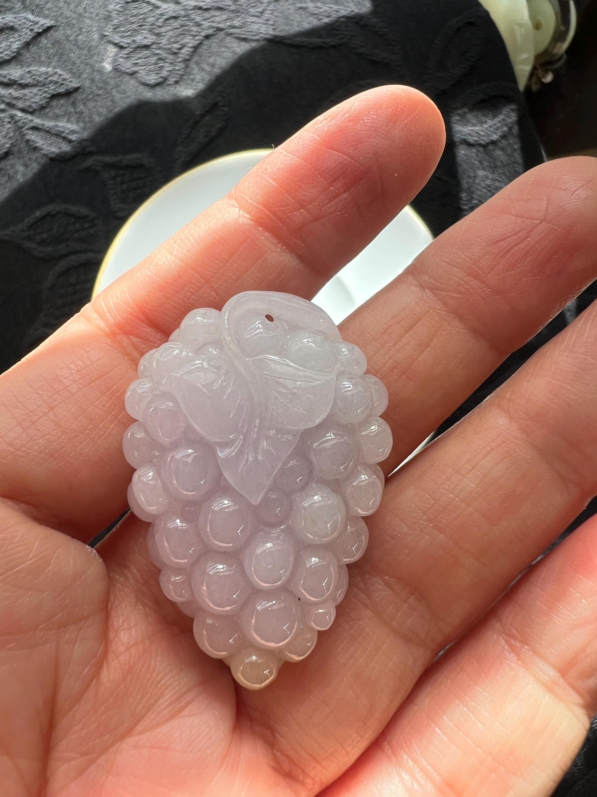 Lavender Jadeite Grape Pendant