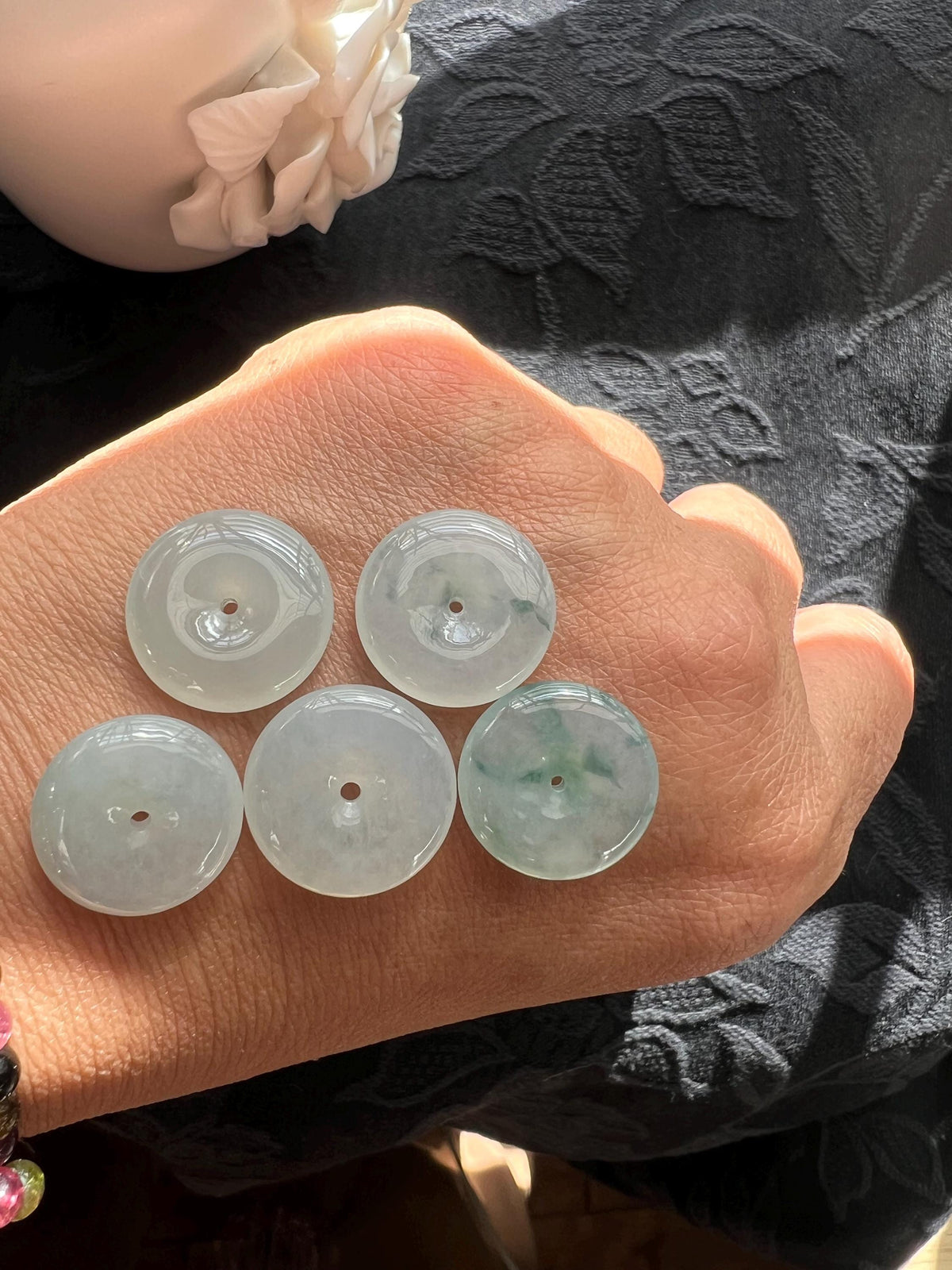 Green Jadeite Donut Jewelry