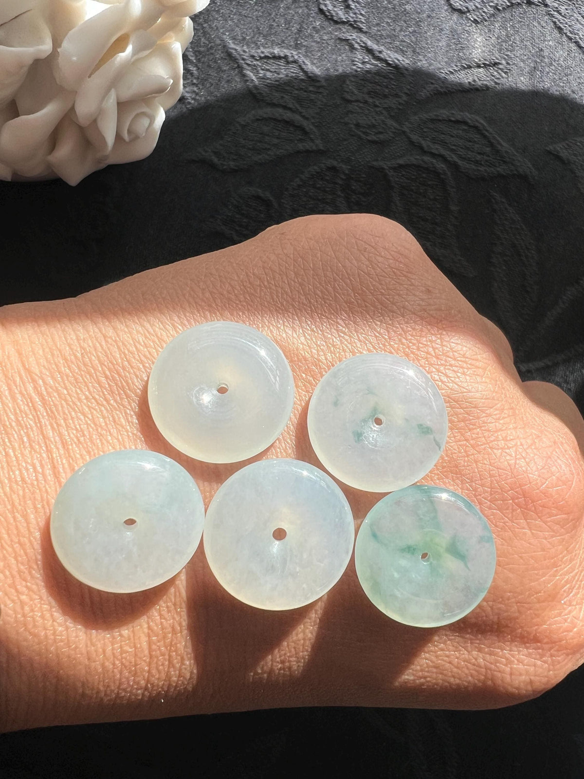 Green Jadeite Donut Jewelry