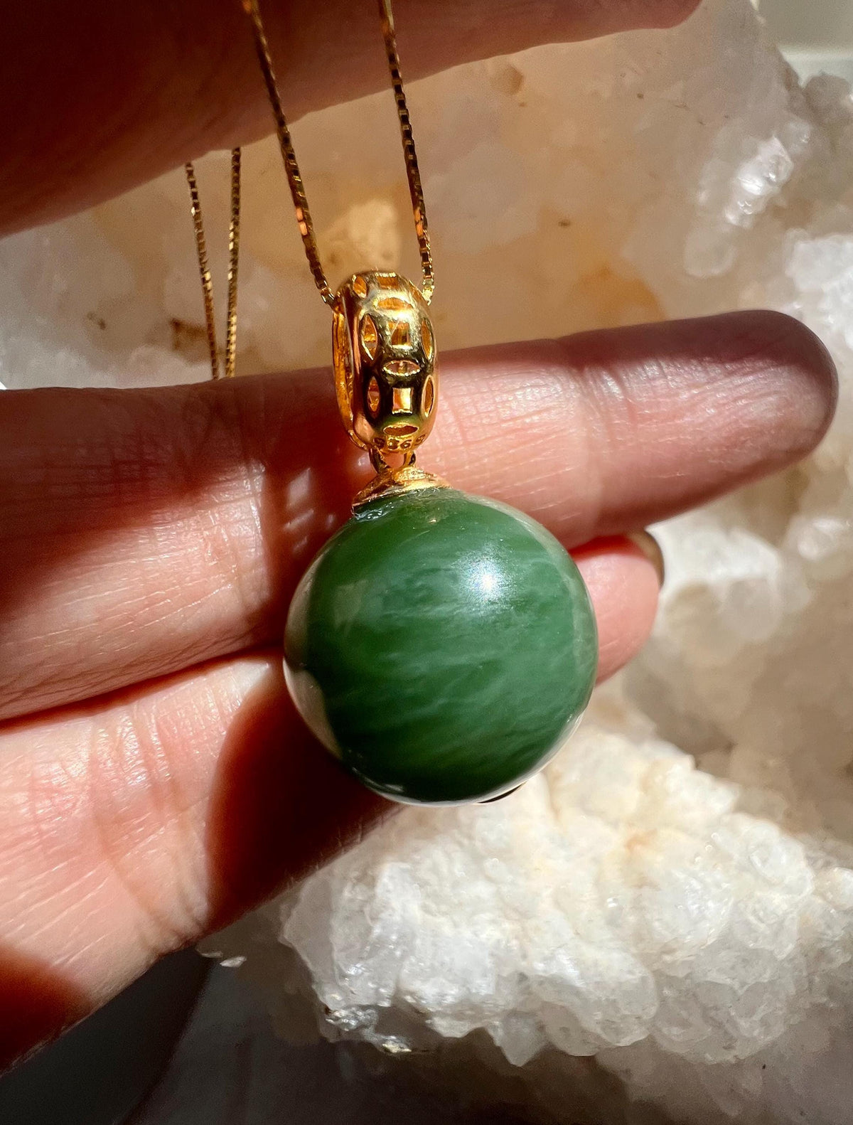 Green Nephrite Orb Pendant