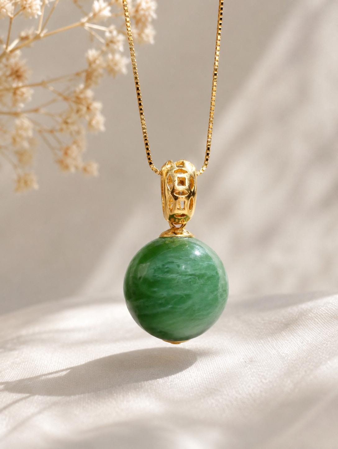 Green Nephrite Orb Pendant