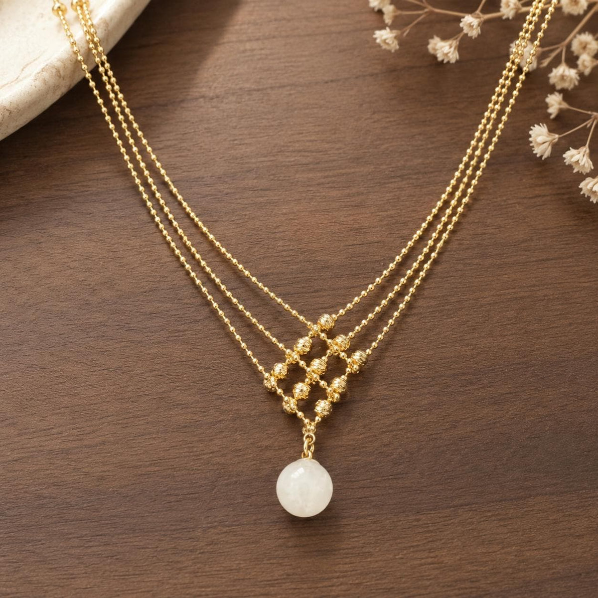 Layered Green Jade Necklace
