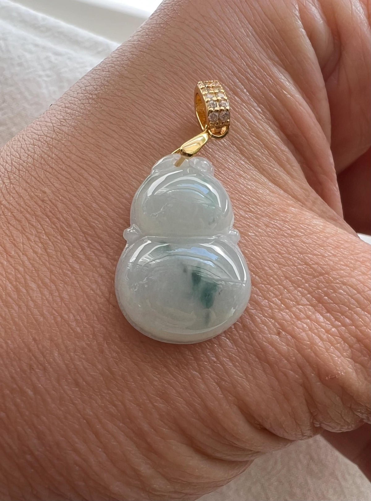Icy Jadeite Gourd Pendant