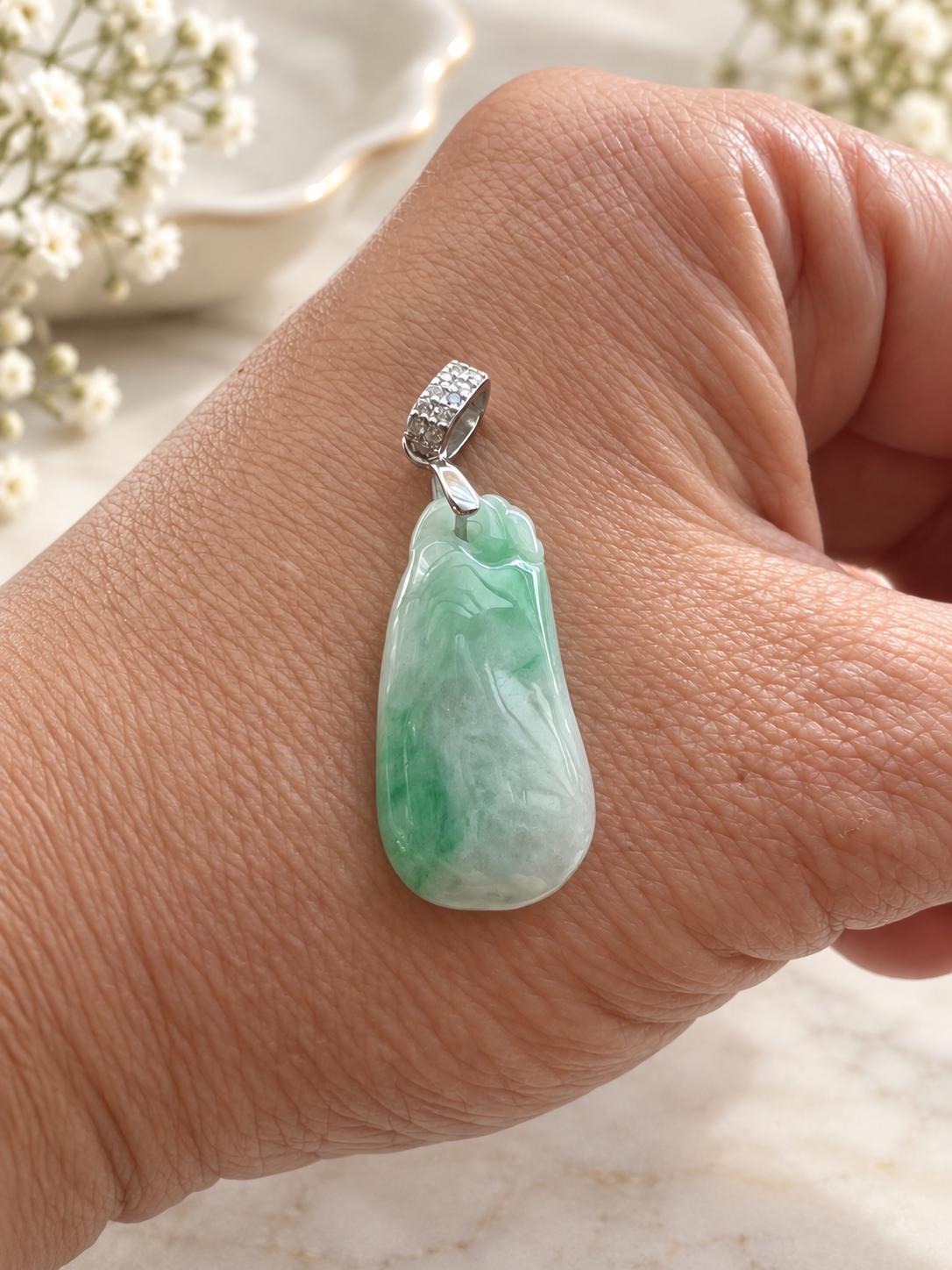 Green Jadeite Lucky Melon Pendant