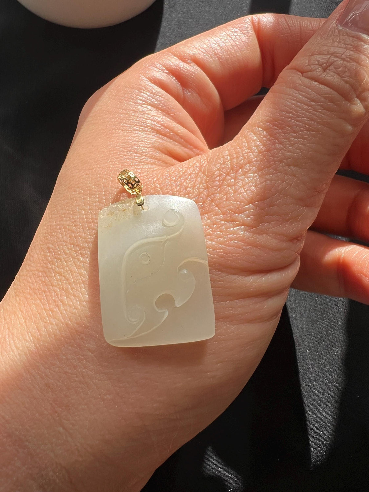 White Nephrite Mythical Beast Pendant