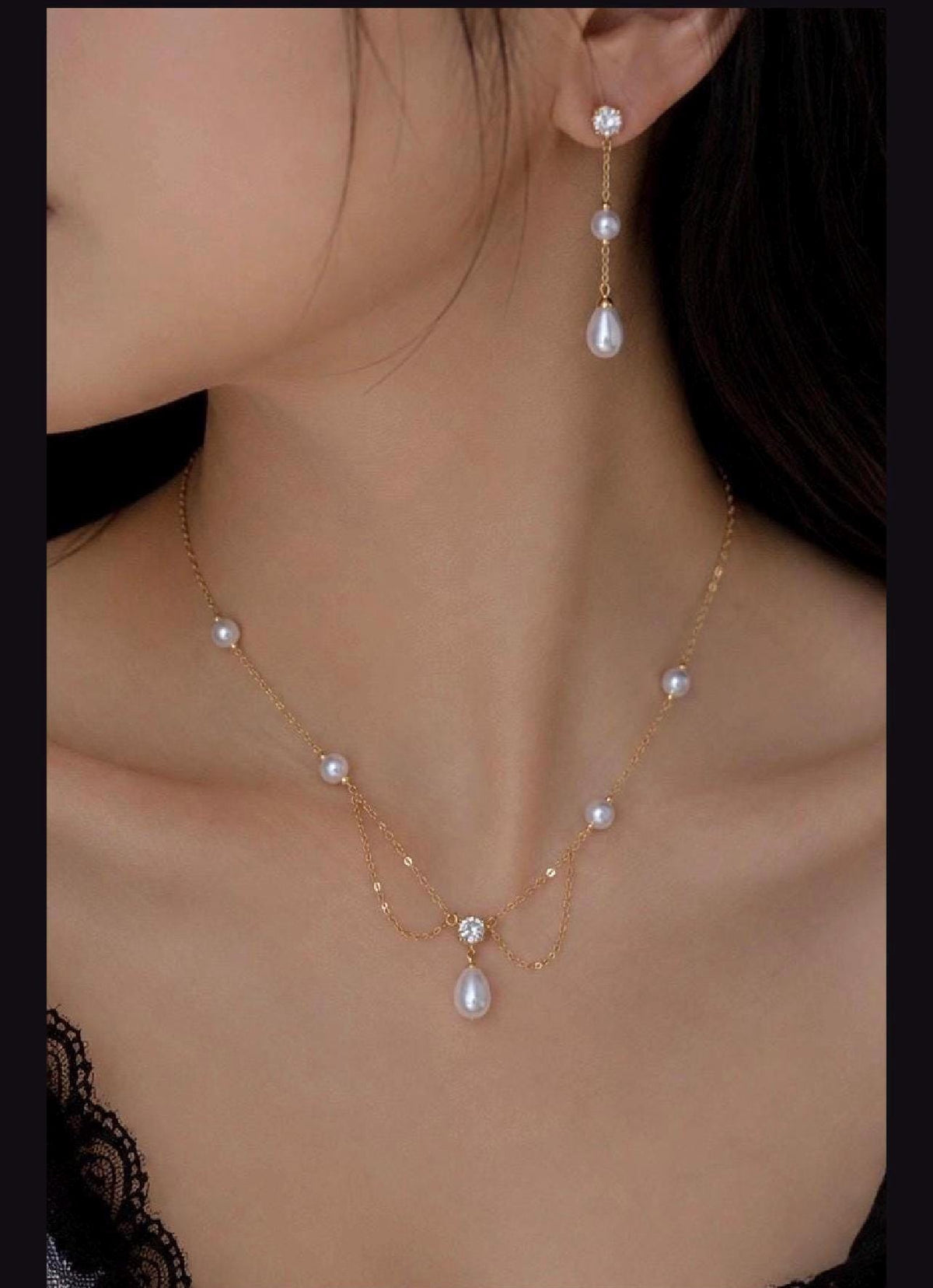 Freshwater Pearl Long Drop Earrings