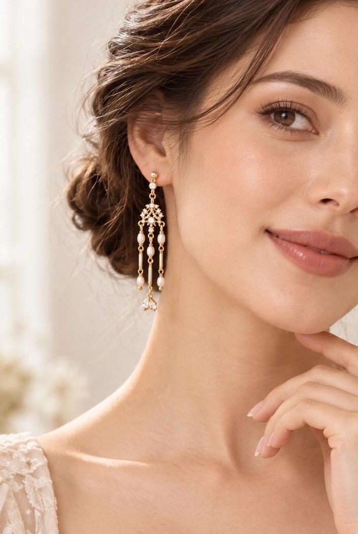 Victorian Freshwater Pearl Chandelier Earrings