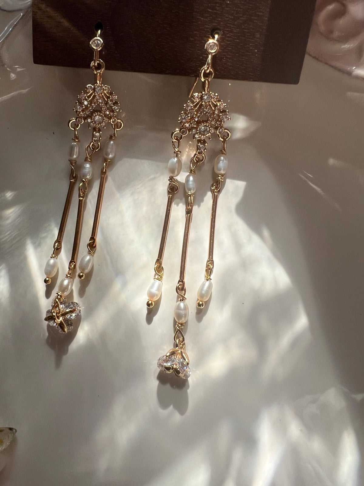 Victorian Freshwater Pearl Chandelier Earrings