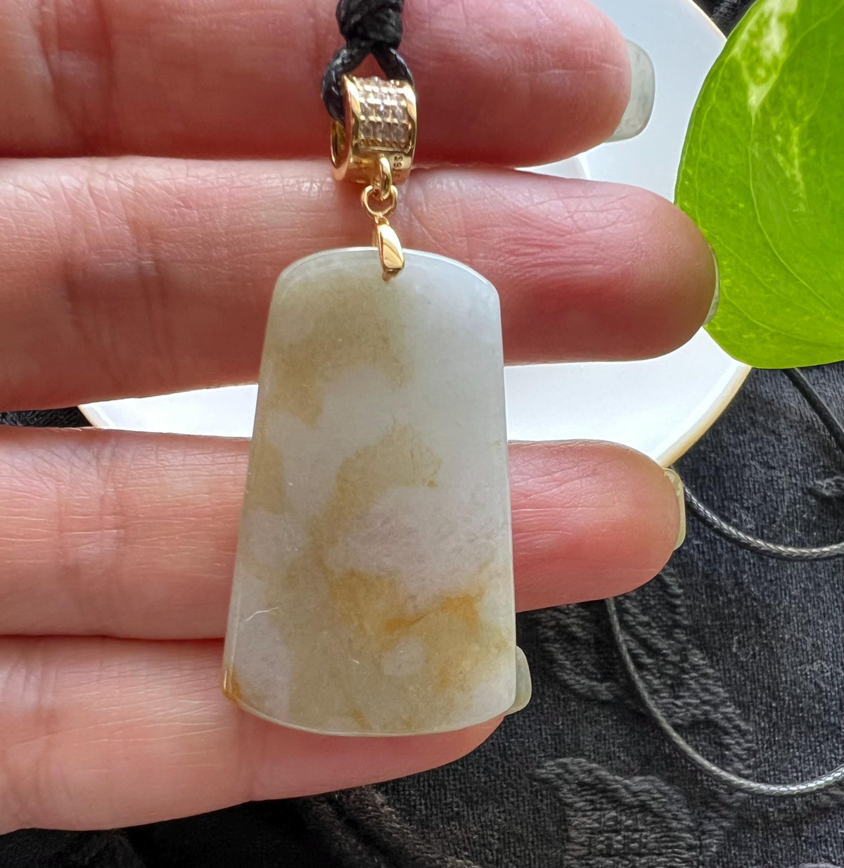 Jadeite Pendant with Yellow Markings