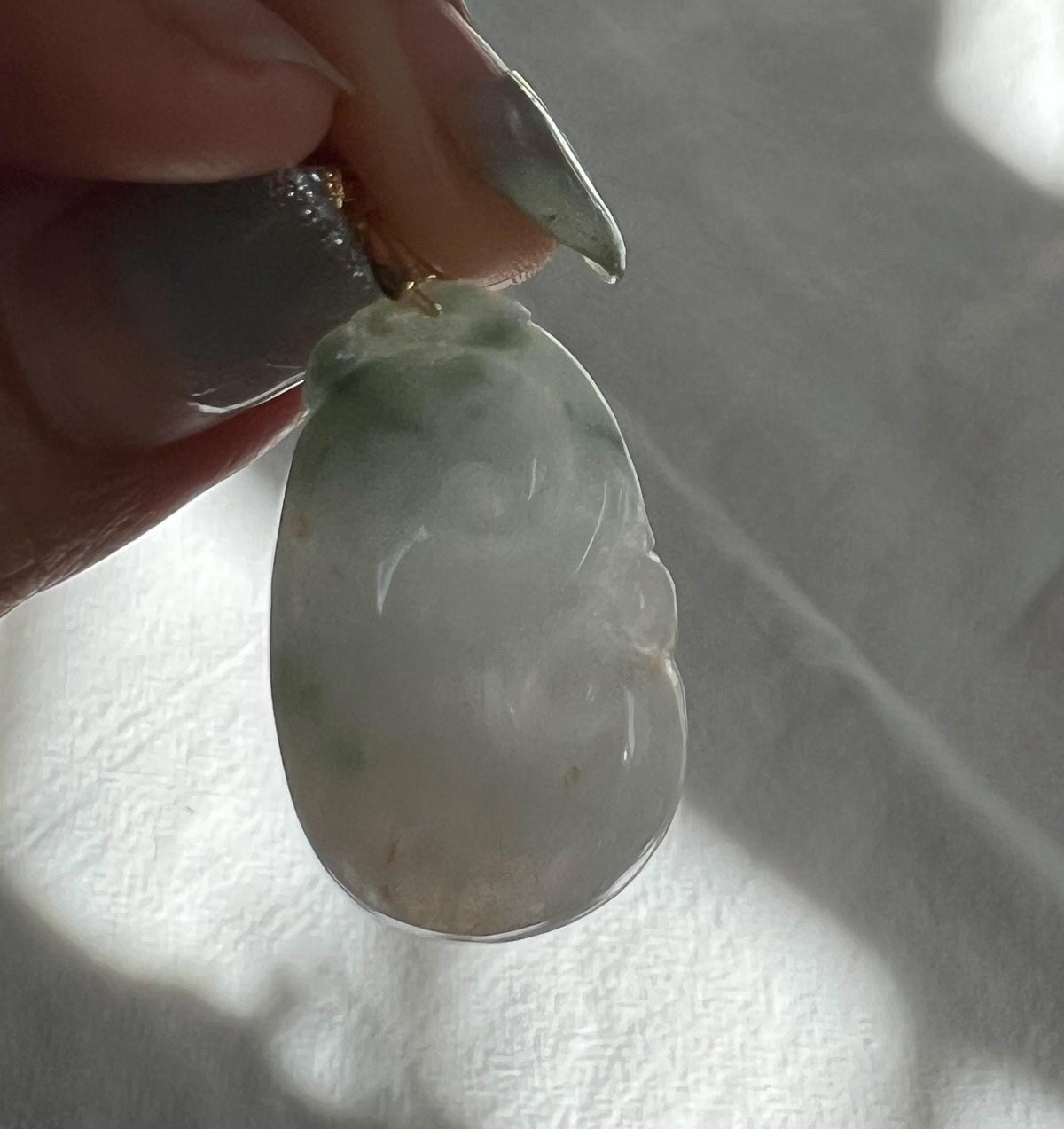 Lavender-Green Jadeite Ruyi Pendant