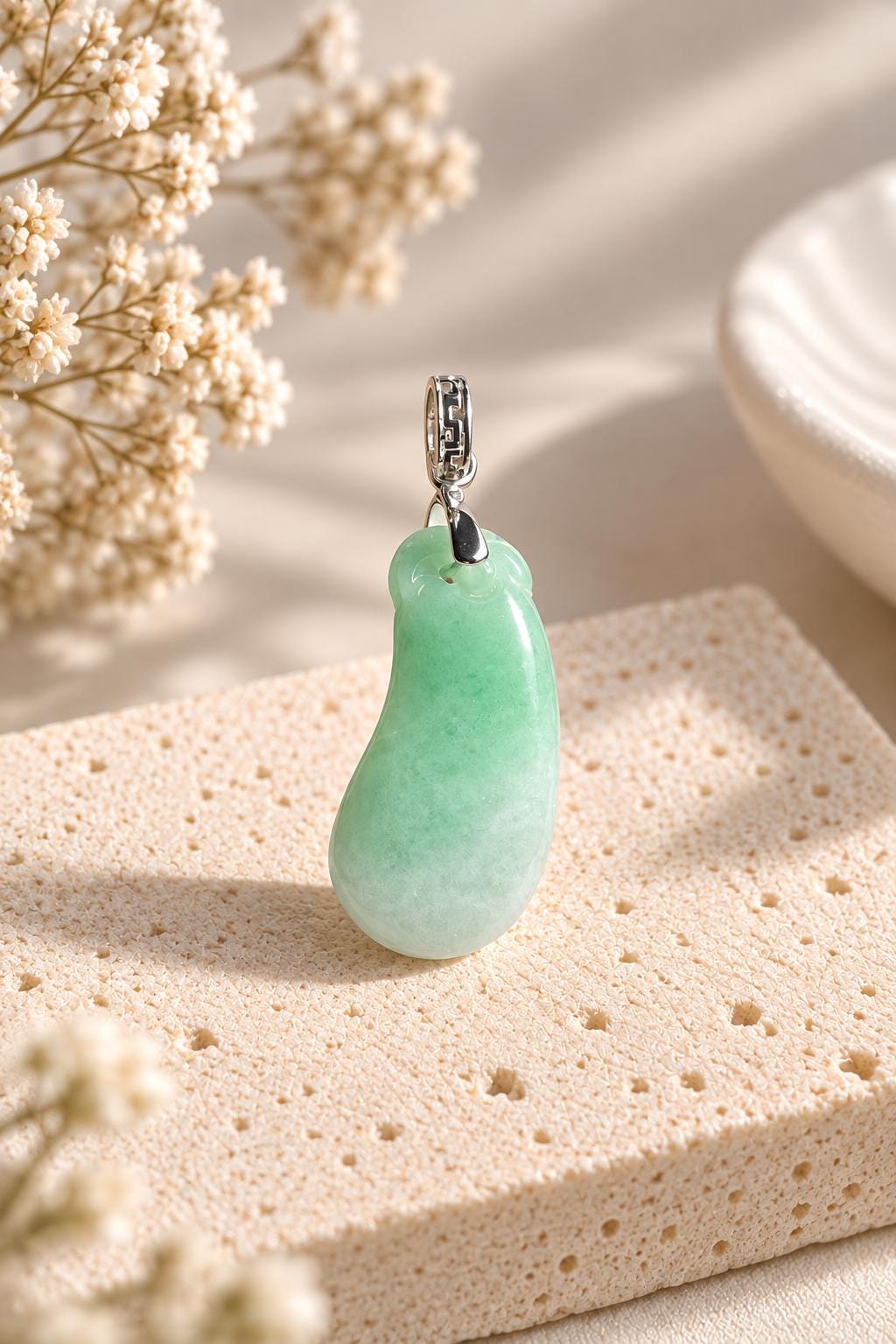 Green Jadeite Lucky Melon Pendant