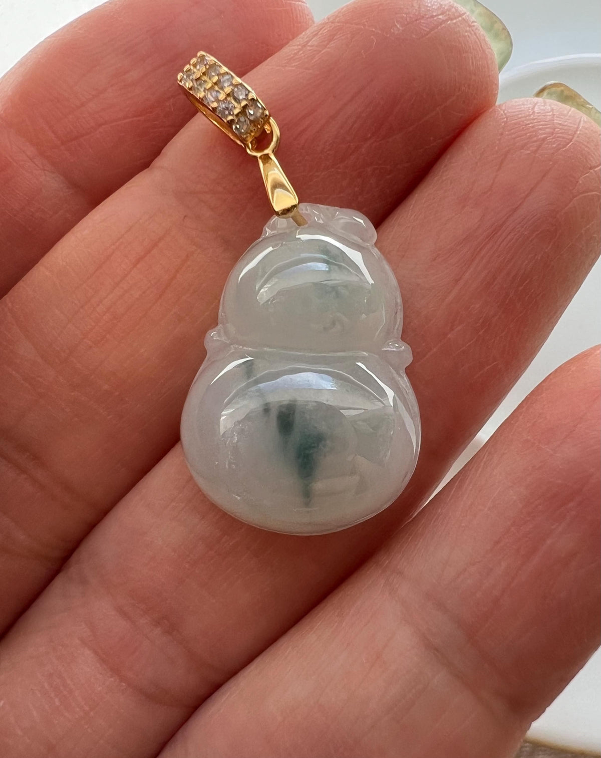 Icy Jadeite Gourd Pendant