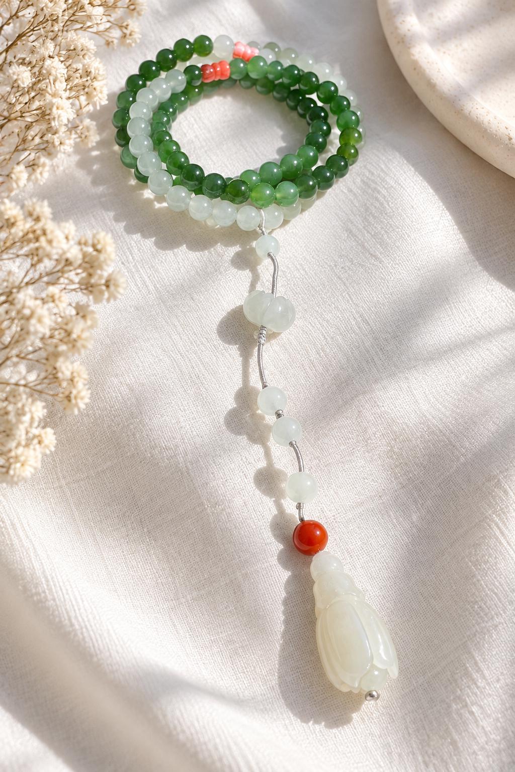 Convertible Jade Magnolia Necklace