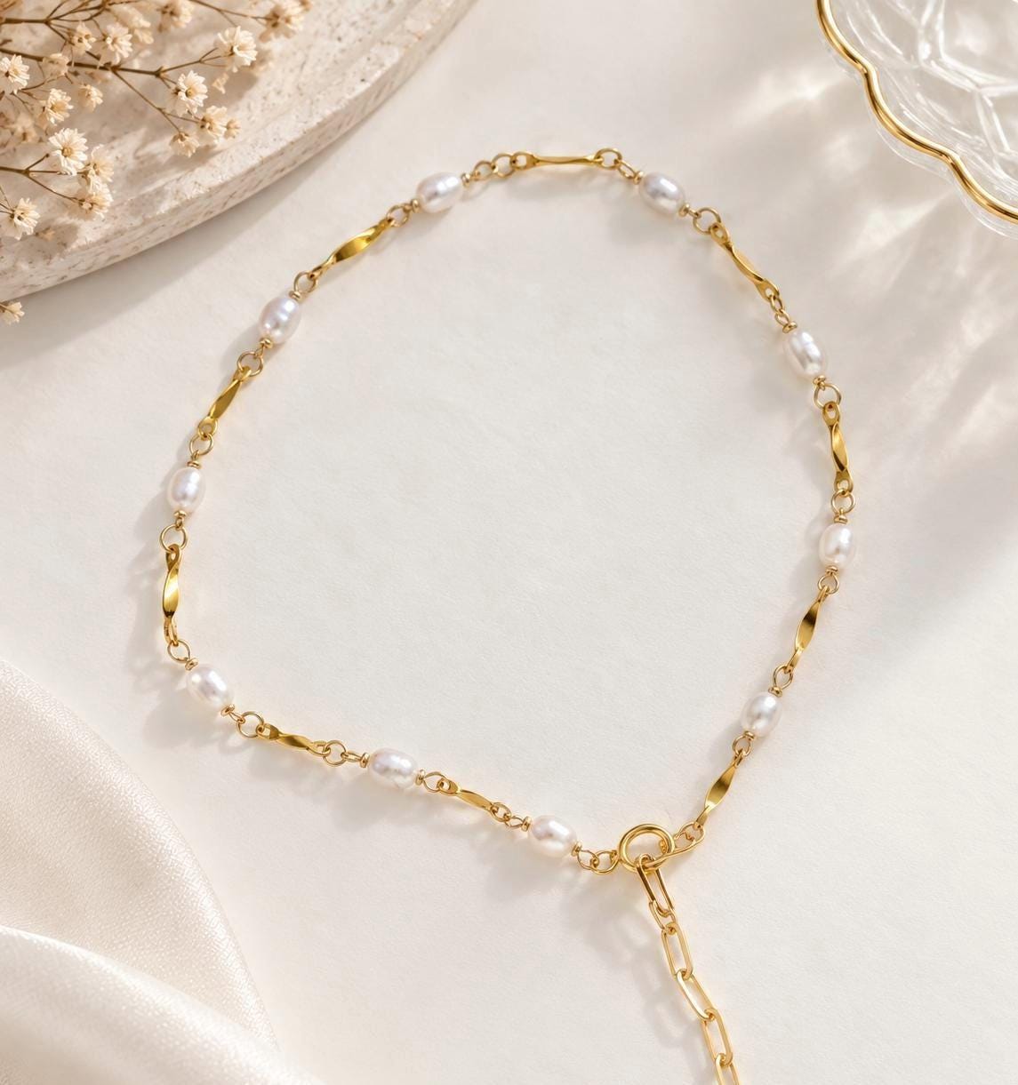 Tiny Freshwater Purple Or White Pearl Layered Necklace Or Bracelet