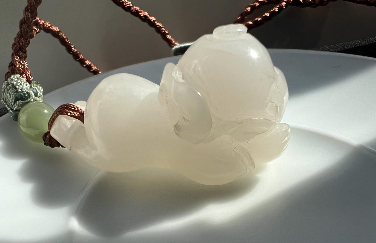White Nephrite Lucky Child Pendant