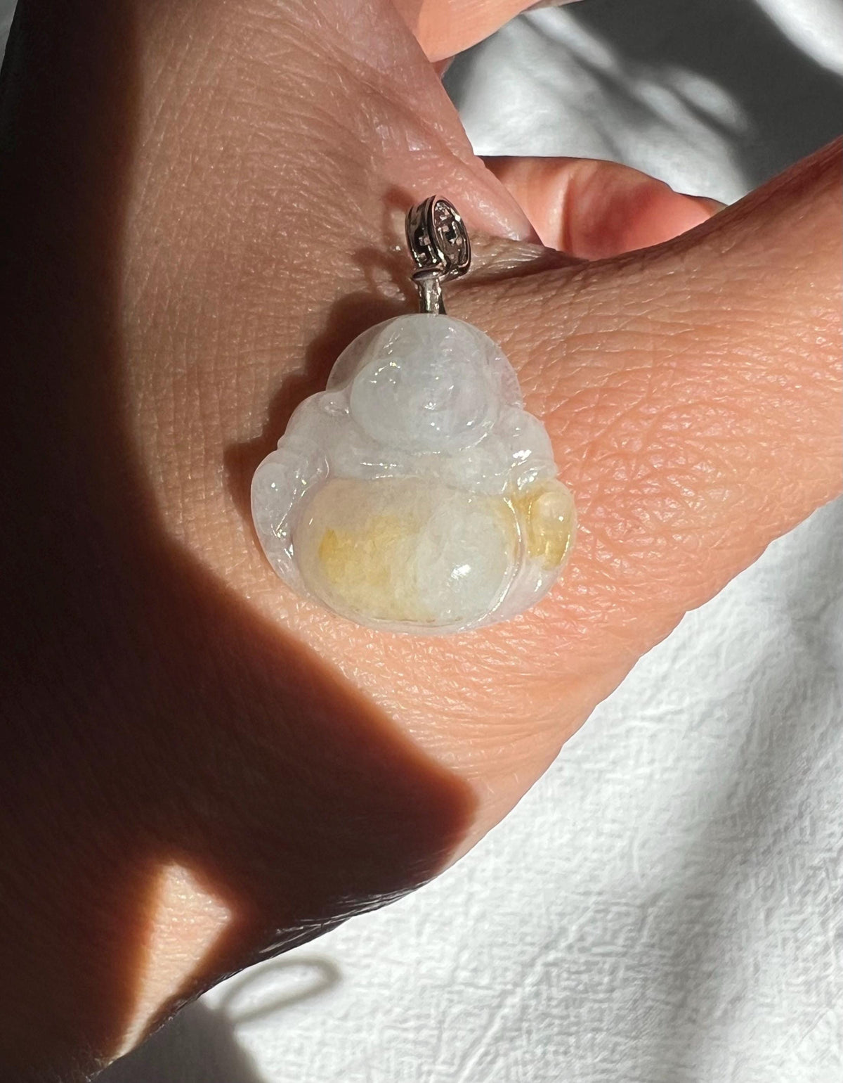 Jadeite Laughing Buddha Pendant