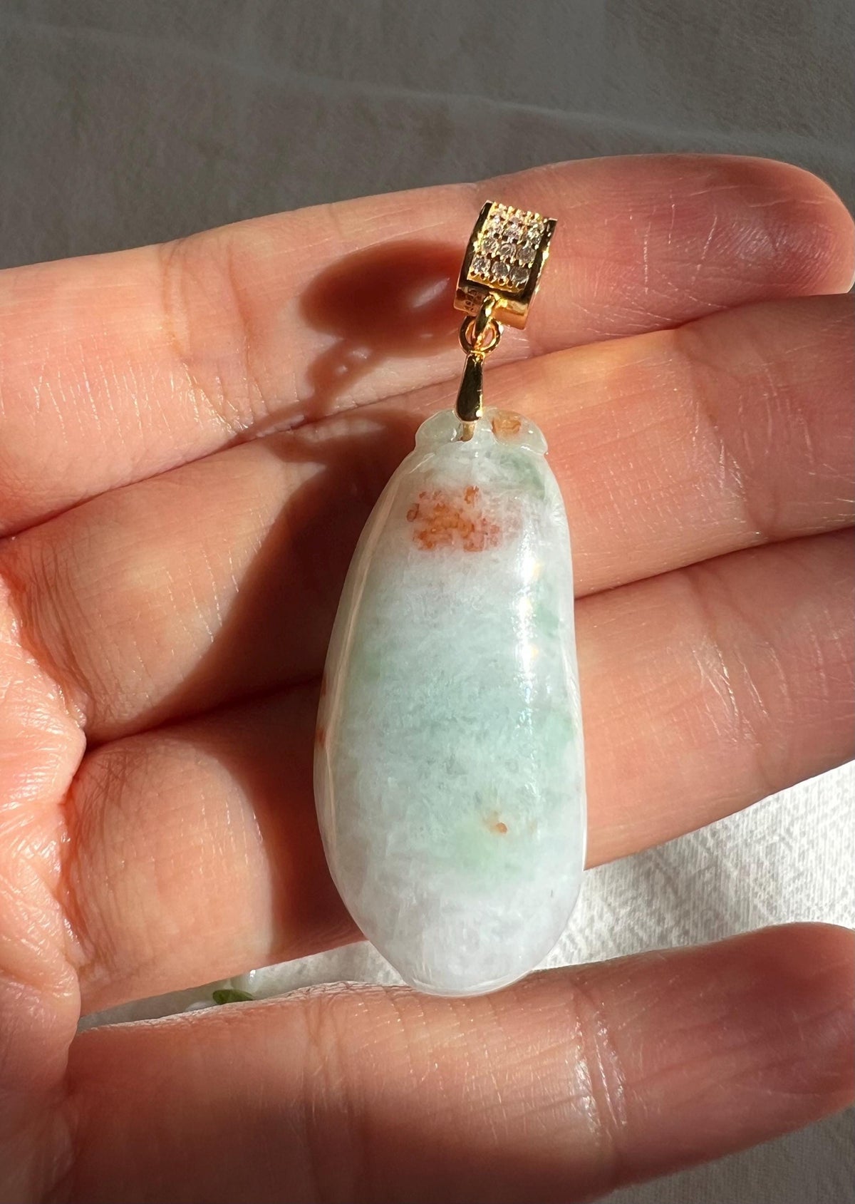 Tricolor Jadeite Gourd Pendant