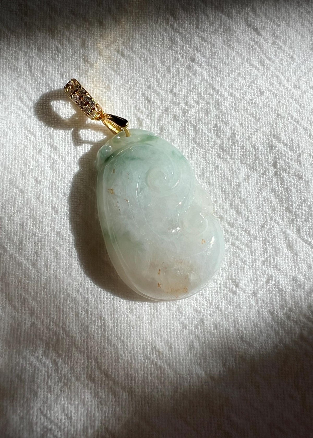 Lavender-Green Jadeite Ruyi Pendant