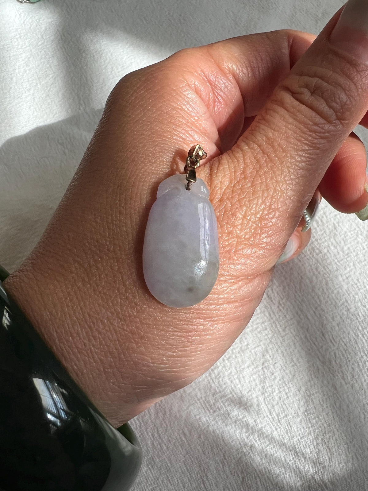 Lavender Jadeite Silver-Bail Pendant