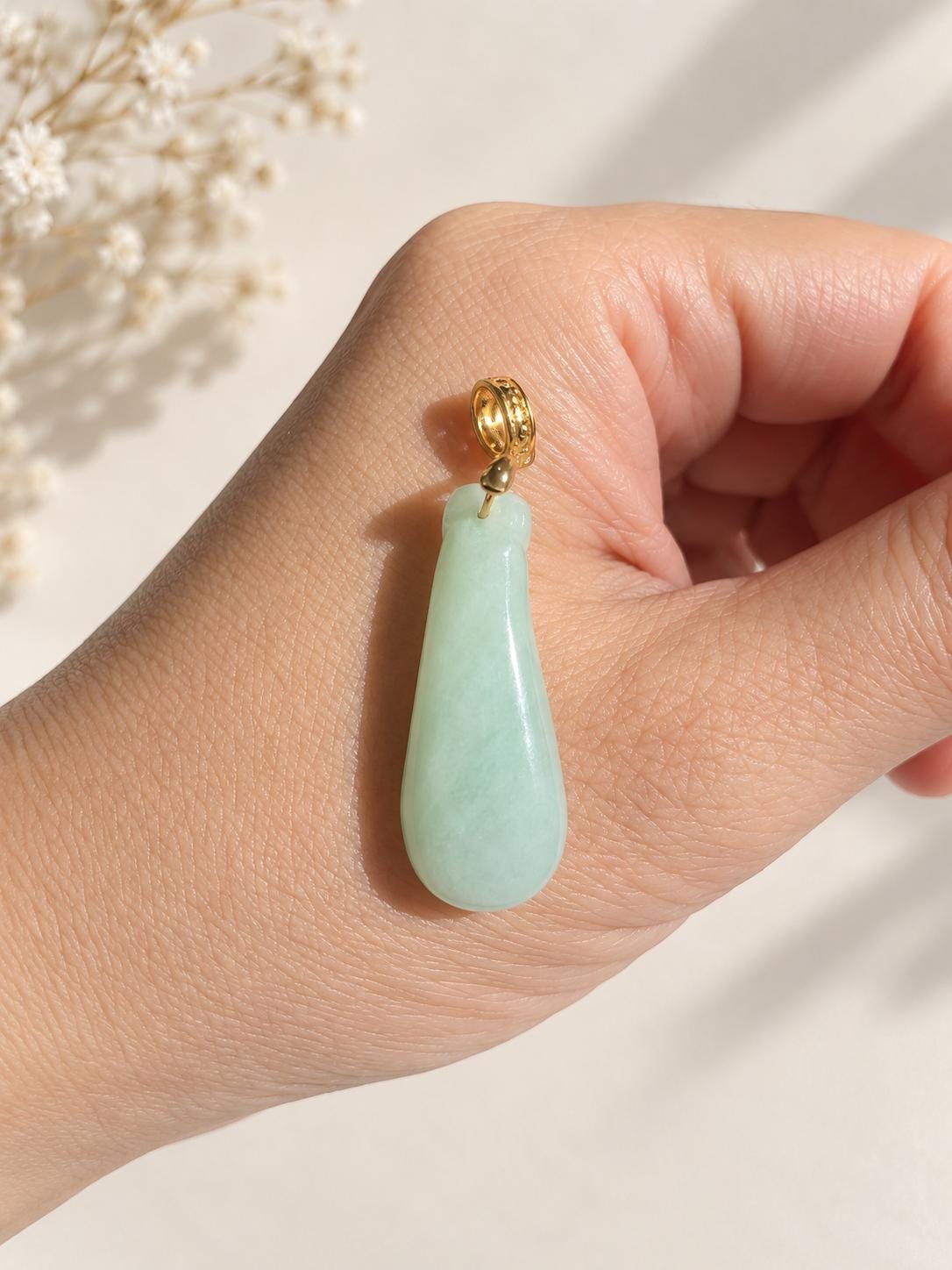 Light Green Jadeite Gourd Pendant