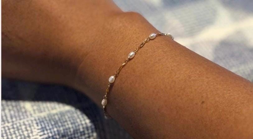 Tiny Freshwater Purple Or White Pearl Layered Necklace Or Bracelet
