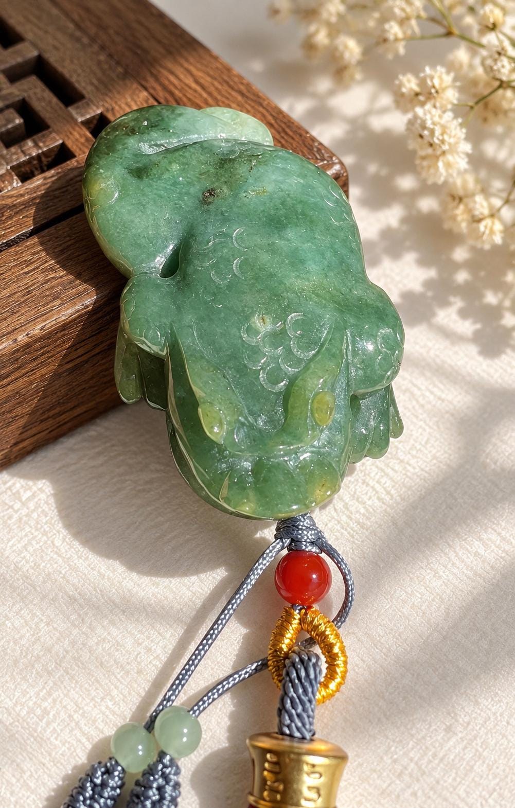 Green Jadeite Cicada Figurine