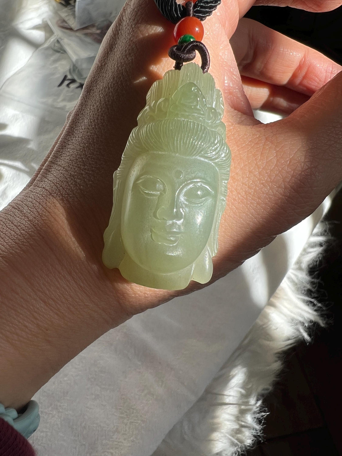 Nephrite Buddha Head Pendant