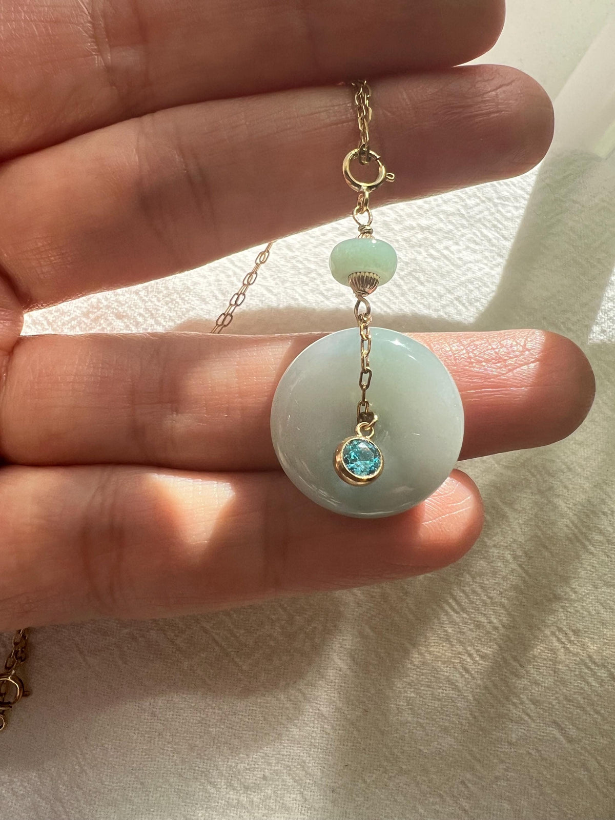 Jadeite Peace Donut Necklace