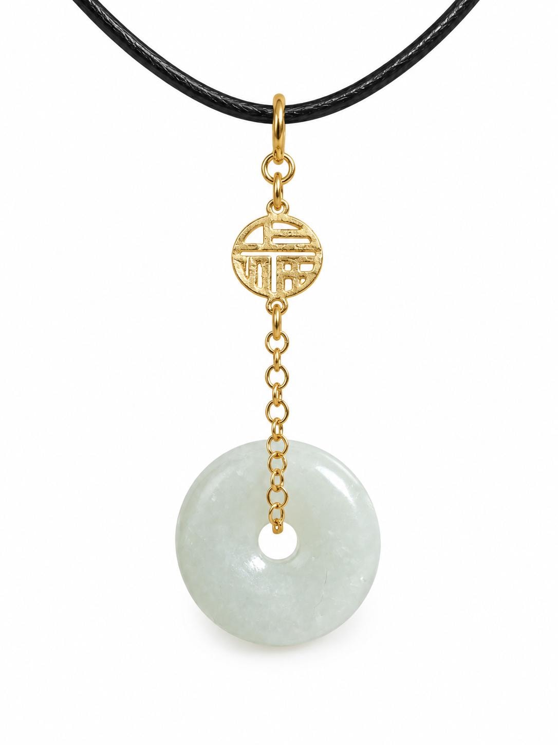 Green Jadeite Peace Donut Pendant