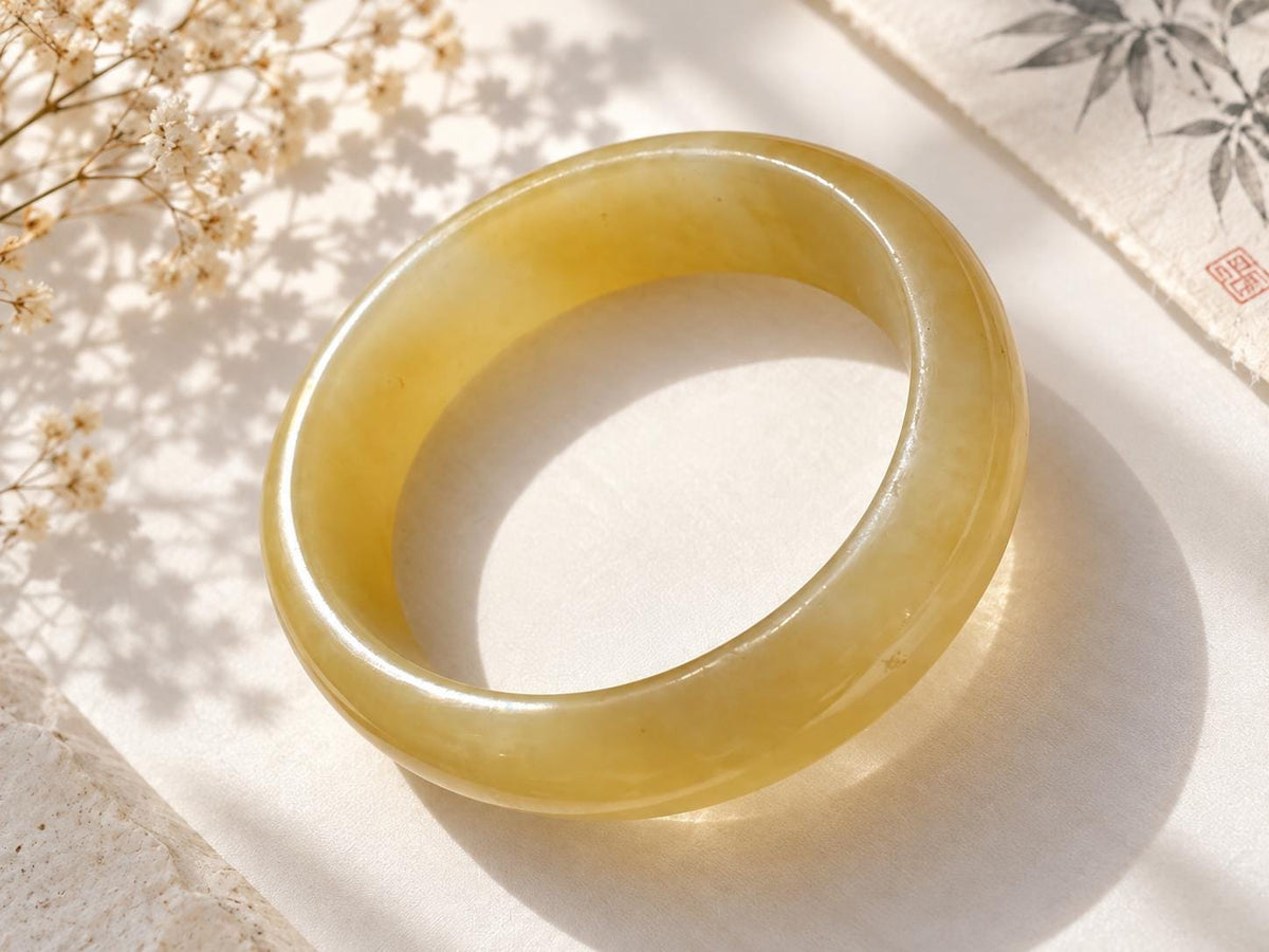 Yellow Nephrite Bangle, 56 mm