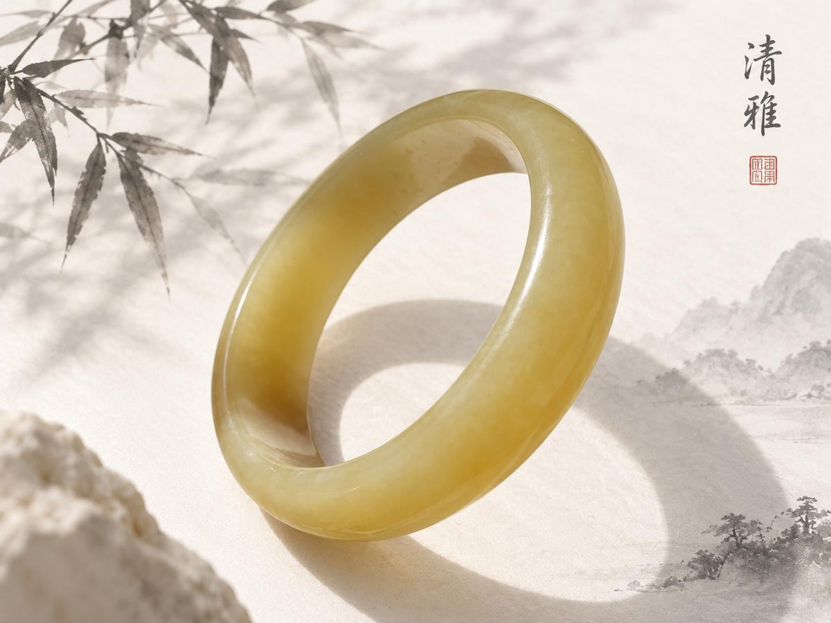 Yellow Nephrite Bangle, 56 mm