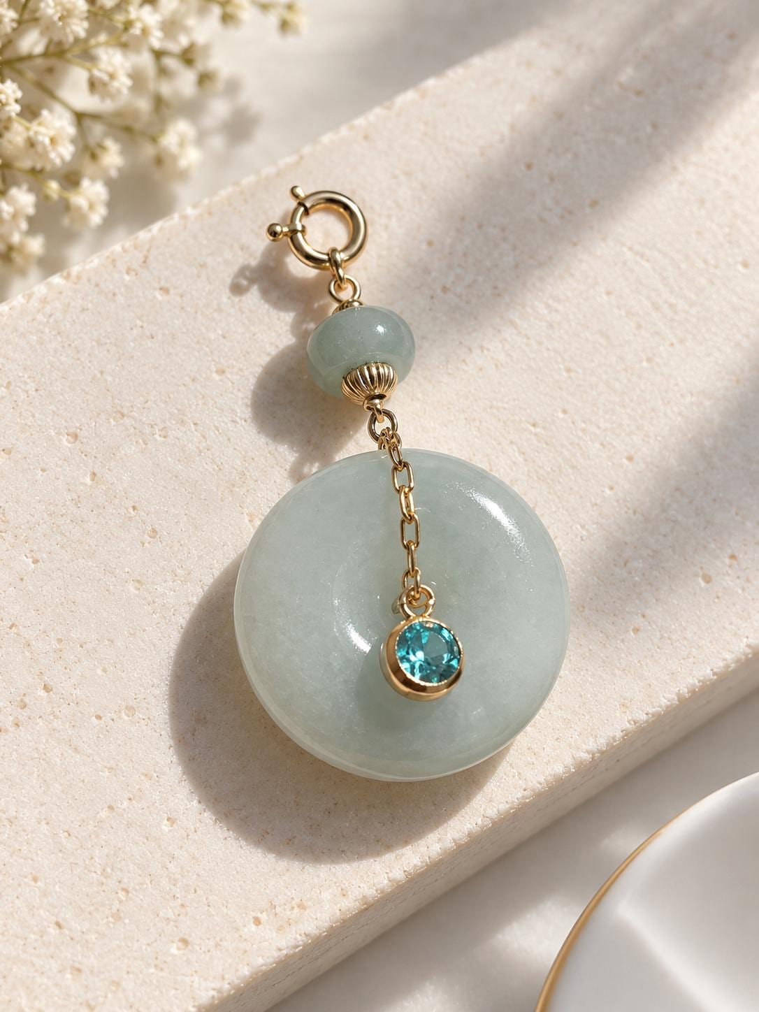 Jadeite Peace Donut Necklace