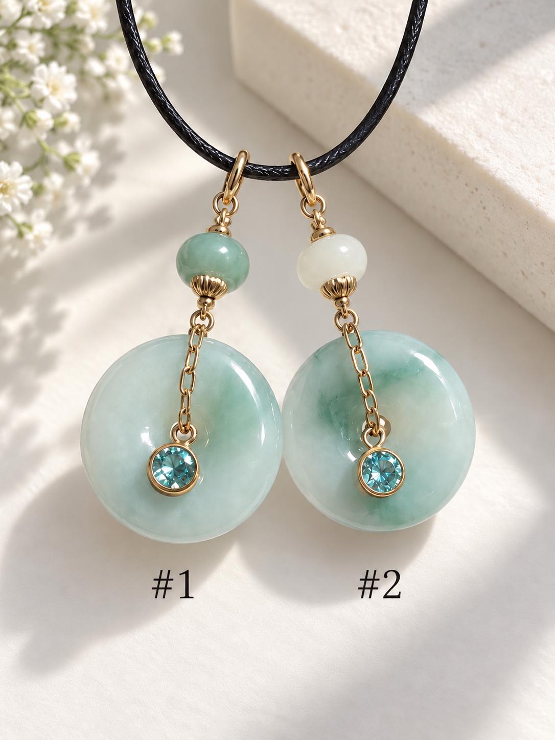 Jadeite Peace Donut Necklace