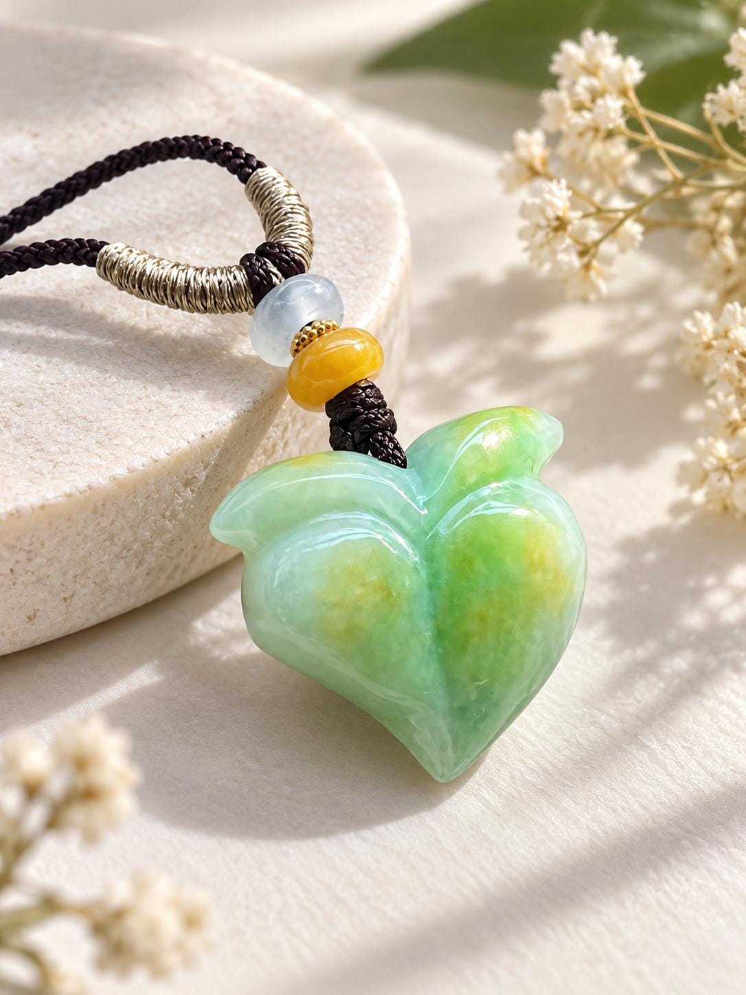 Tricolor Jadeite Longevity Peach Pendant