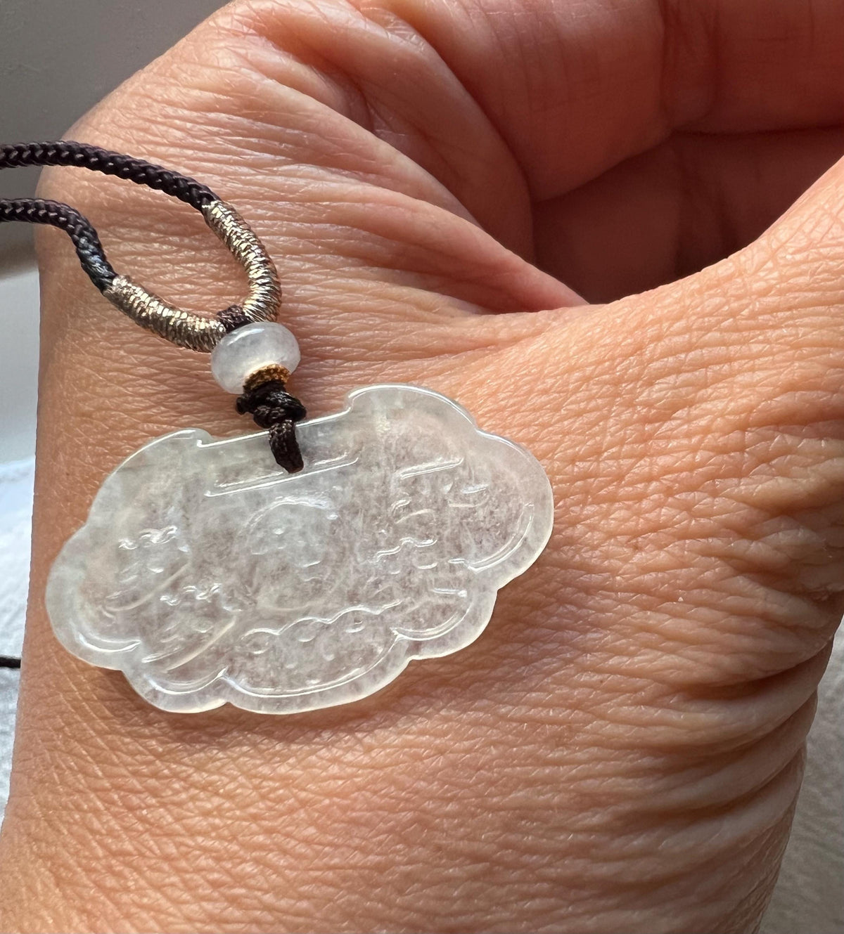 Icy Jadeite Blessing Pendant