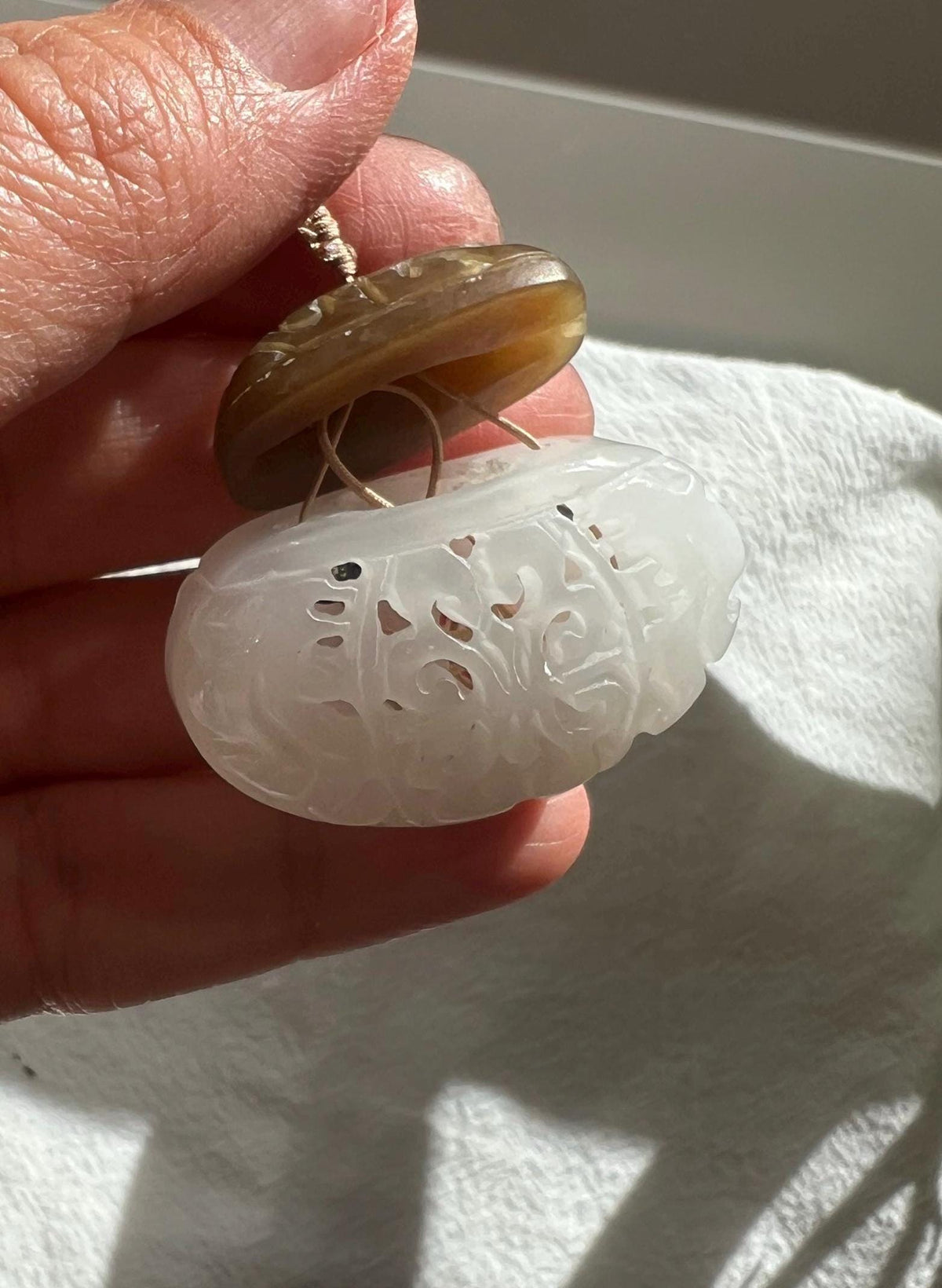 Carved Nephrite Fragrance Locket