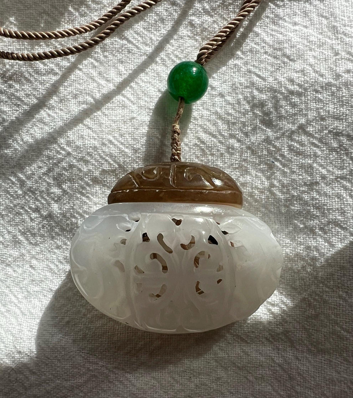 Carved Nephrite Fragrance Locket